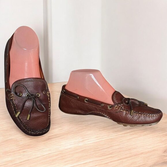 COACH (8B) Patrice A2893 Soft Tumbled Chestnut Slip In Loafers - Picture 1 of 13